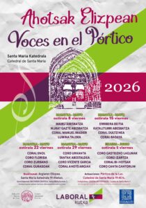 Cartel evento Voces en el Pórtico 2026